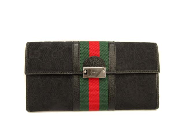 グッチ GUCCI シェリーライン 長財布 GGキャンバス×レザー ロング 