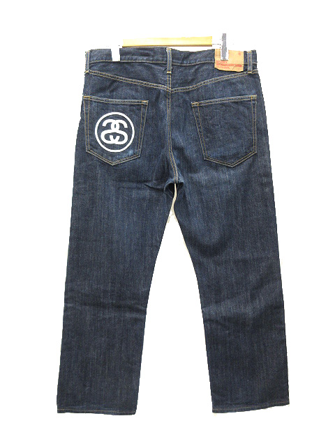 ステューシー STUSSY デニムパンツ ジーンズ ロゴ ネイビー 34 メンズ 