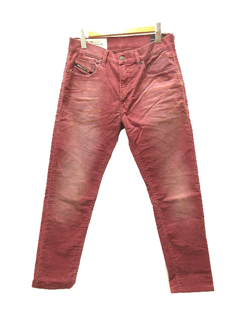 ディーゼル ロゴパッチ コーデュロイパンツ w28 ピンク DIESEL メンズ 