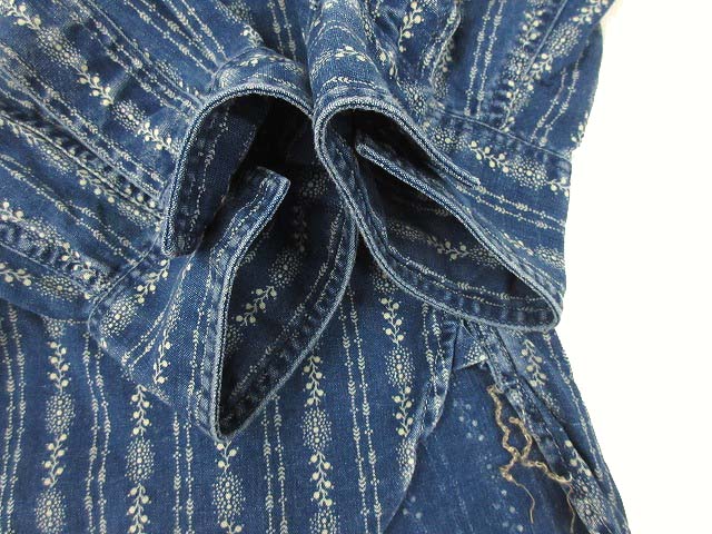 ダブルアールエル RRL インディゴ ストライプ ワークシャツ 総柄 