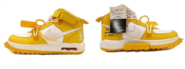 新*★様 エアフォース1 ミッド エスピー レザー ヴァーシティメイズ オフホワ Off-White × Nike Air Force 1 Mid SP LTHR “Varsity Maize”が