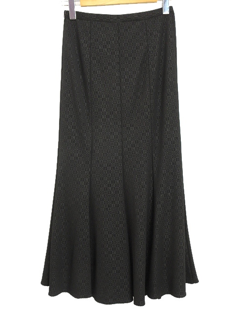 イタリヤ 伊太利屋 ロゴ ジャガード スカート 9 ブラック 黒