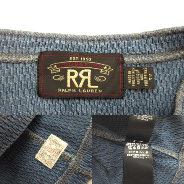 ダブルアールエル RRL インディゴ サーマル ヘンリーネック ロングT 
