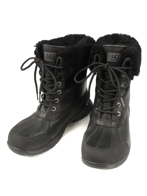 アグ UGG ムートン ボア ブーツ 26.0cm ブラック 黒 ビュート BUTTE 