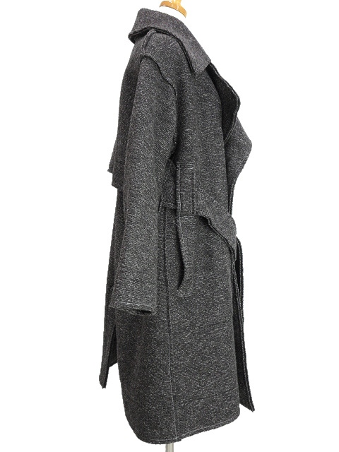 未使用に近い 19SS◎イッセイミヤケ ロングジャケット プリーツ グレー 2 ISSEY MIYAKE イッセイミヤケISSEY プリーツロングジャケット
