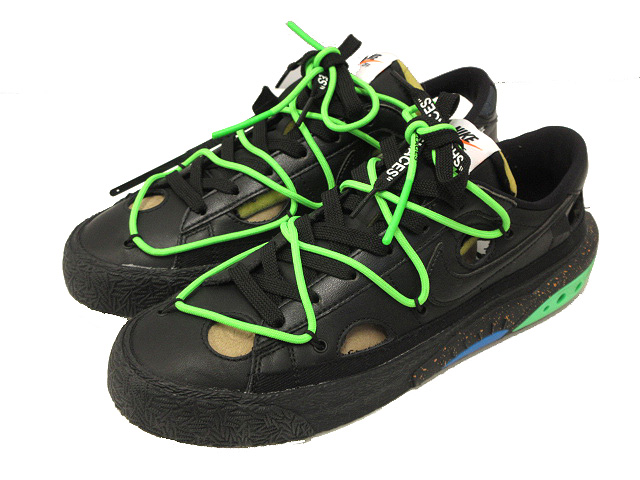 ナイキ NIKE ×Off-White オフホワイト Blazer Low Black and ナイキ NIKE ×Off-White オフホワイト Blazer Low Black and