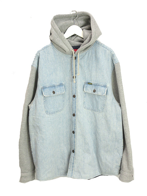 シュプリーム SUPREME 22AW Fleece Hooded Denim Shirt フリース 