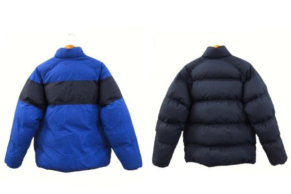 ナイキ NIKE 00s リバーシブル ダウンジャケット OLD ロゴ ネイビー 
