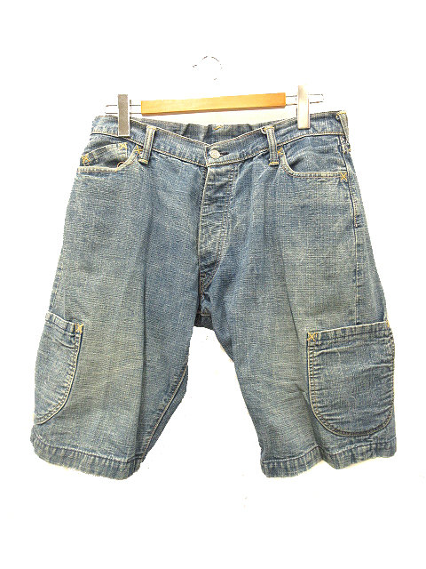 evisu デニムショーツ 34インチ Lot.2001 エヴィス EVISU LOT.2001 デニムショートパンツ ショーツ カモメ