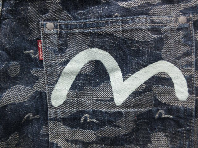 エヴィス EVISU LOT.5500 ジャガードデニム パンツ 総柄 カモメ