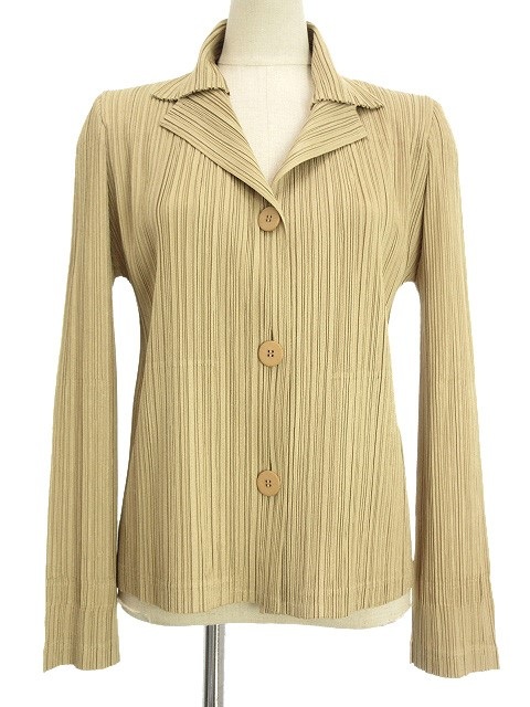 プリーツプリーズ PLEATS PLEASE ジャケット 3 ベージュ 無地 アウター  