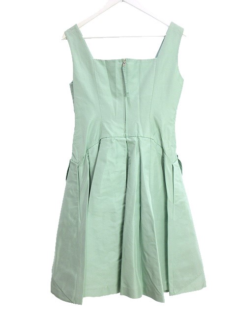 フォクシー FOXEY リボン ワンピース シルク 絹 40 ミントグリーン  
