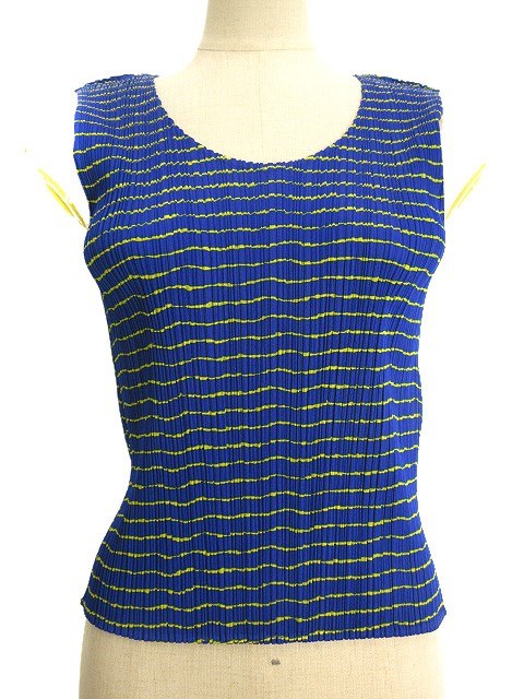 プリーツプリーズ PLEATS PLEASE ノースリーブ カットソー ボーダー 