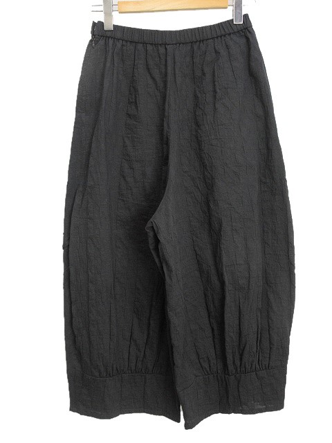 ジウ 慈雨 幾何学 ジャガード ワイド パンツ 40 ブラック 黒 2020年 綿