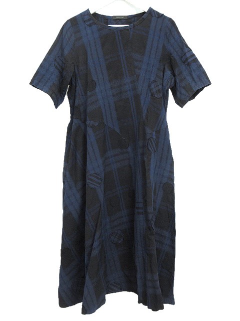 クレッシェント CRESCENT チェック サークル ジャガード ワンピース M  