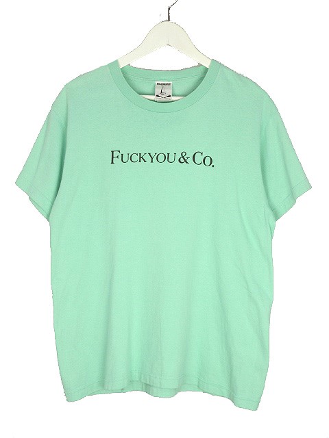 MAJOGARY 魔女狩り FUCKYOU&Co. プリント Tシャツ M ブルー系 半袖  