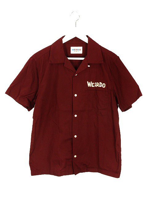 ウィアード WEIRDO MONSTERS S/S SHIRTS コットンS/Sシャツ M エンジ 