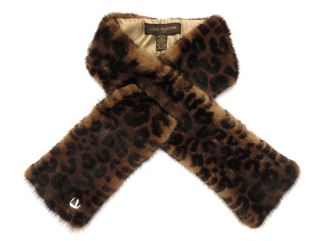 ルイヴィトン LOUIS VUITTON ミンク ファー ティペット LV レオパード  