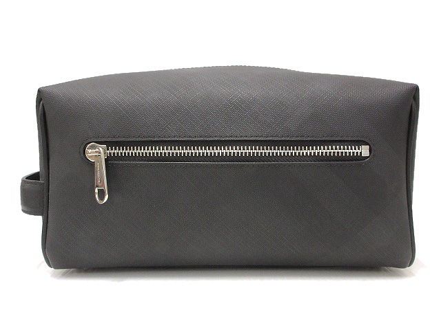 バーバリー BURBERRY LONDON CHECK トラベル ポーチ セカンドバッグ 黒 