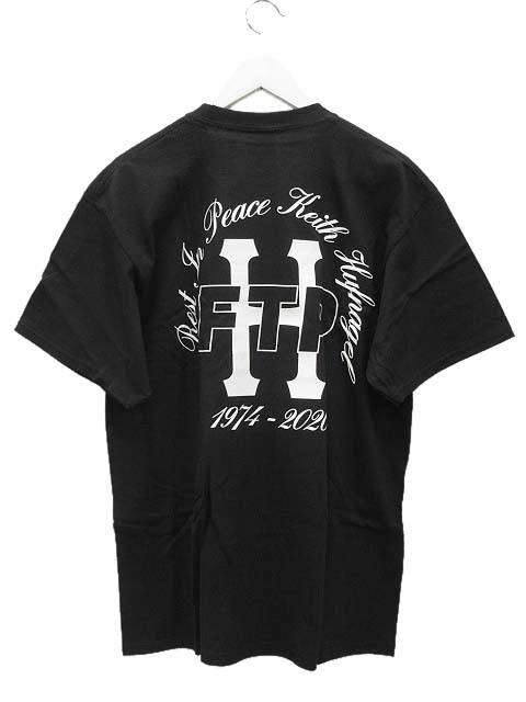 【美品】FR2×HUF Tシャツ ハフ トライアングル バックプリント ブラック HUF tシャツ HUF(ハフ)/トリプルトライアングルロゴ バック