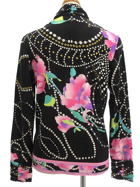 レオナール ブラック 花柄 カットソー 40