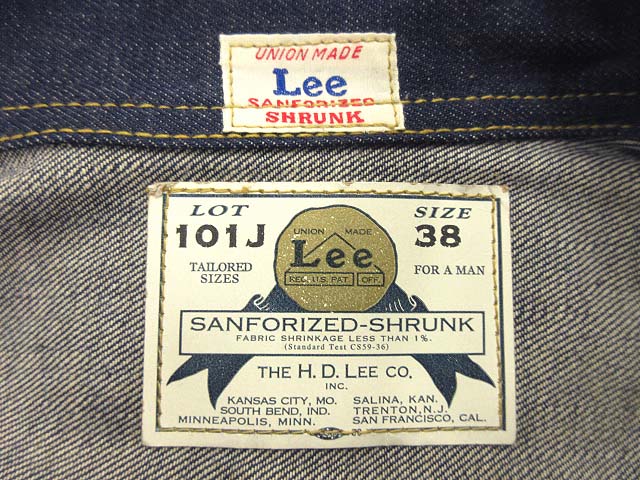 30s Lee cowboy 復刻 1st デニムジャケット 白タグ 101J Lee - 新品 白タグ Lee 復刻1st デニムジャケット 1011cowboyの