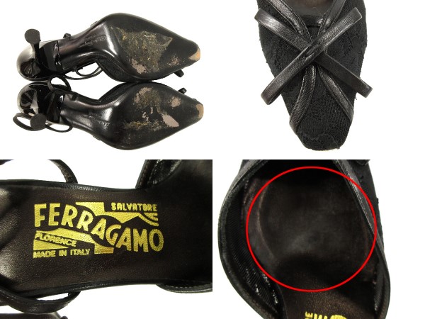 rスタイル】SalvatoreFerragamoハイヒールレースブラック rスタイル