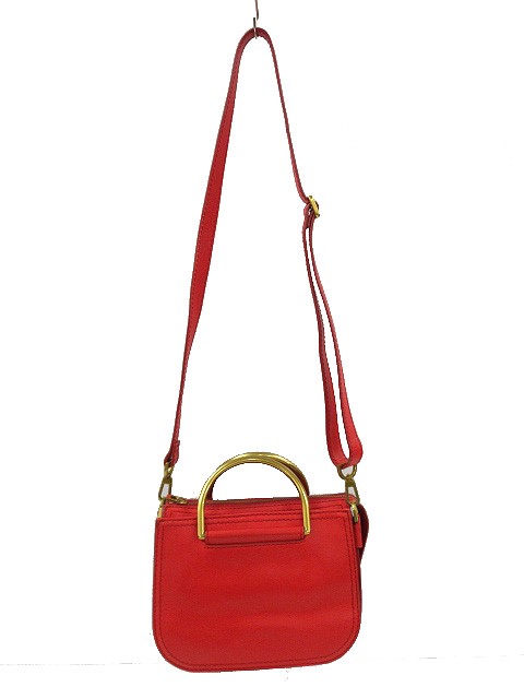フォッシル FOSSIL 2WAY レザー ショルダーバッグ ハンドバッグ レッド  