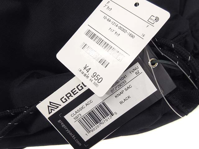 未使用品 グレゴリー GREGORY ナップサック KNAP SAC リュック