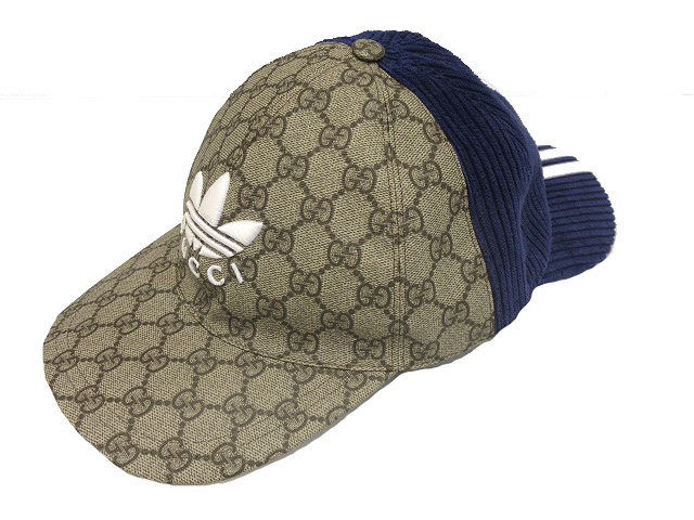グッチ GUCCI ×adidas アディダス コラボ ダブルバイザー キャップ 