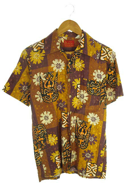 70’s Sears KINGS ROAD半袖シャツ XL総柄 VINTAGE 70sキングスロードkings roadシアーズSEARS半袖デザインシャツ総