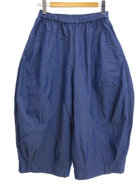 センソユニコ ann,吉 バルーン パンツ 切替 ストライプ 38 ブルー系  