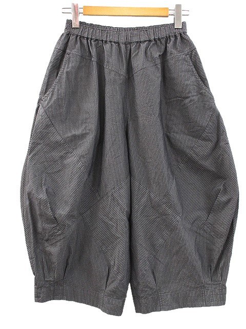 センソユニコ ann,吉 バルーン パンツ 切替 ストライプ 38 グレー系  