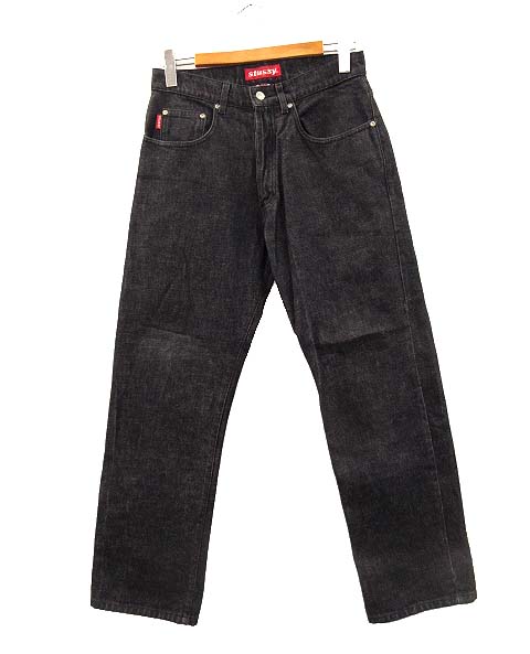 ステューシー STUSSY 90s ブラック デニムパンツ 先染め USA製 OLD 