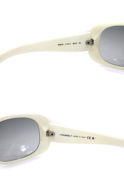 CHANEL サングラス 6026-B ホワイト ココマーク ラインストーン