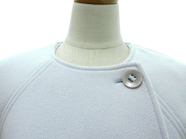 クロエ CHLOE ショート コート ノーカラー 34 ARTIC ICE アイスブルー  