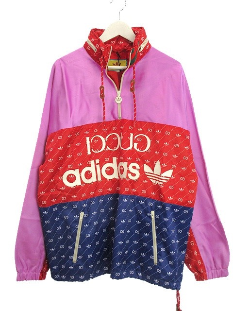 【中古】グッチ GUCCI アディダス adidas アセテートナイロン アノラック ジャケット パーカー 46 691429 Z8A2G グッチ GUCCI アディダス adidas アセテートナイロン アノラック
