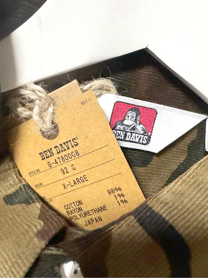 未使用品 ベンデイビス BEN DAVIS Stretch Camo Coal L/S Shirt