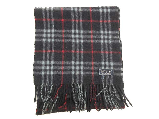 BURBERRY 100%カシミヤ マフラー チェック柄 BURBERRY 100