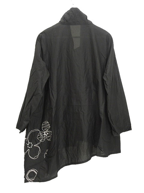 美品　慈雨　ジウ　センソユニコ　変形デザインシャツ　ジャケット　ブラック　40 ジウ 慈雨 センソユニコ 変形 シャツ ジャケット 40 ブラック 黒