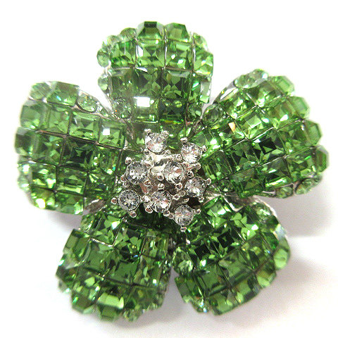 フォクシー FOXEY ブローチ Brooch Fleur マスカット グリーン系