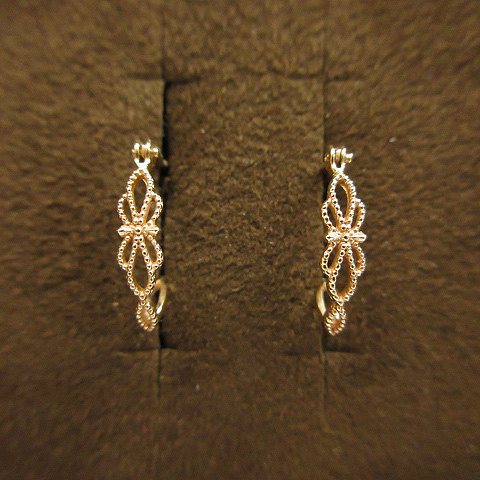 アガット agete K10 ピアス 透かし ゴールド 金 10132112041