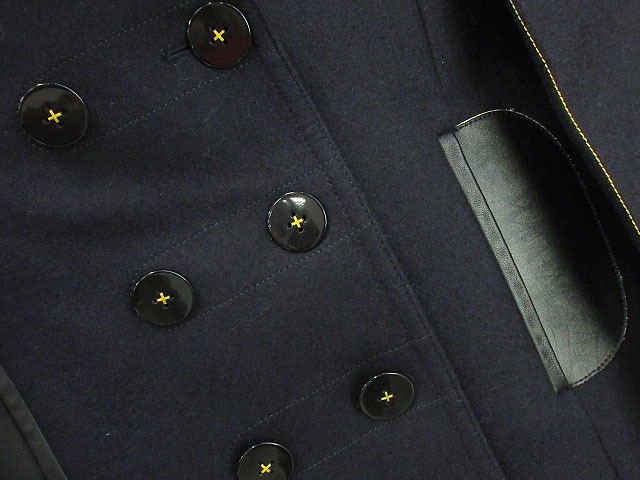 ルイヴィトン LOUIS VUITTON ウール コート ファー付き レザー