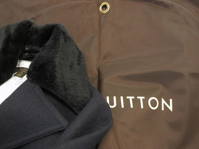 ルイヴィトン LOUIS VUITTON ウール コート ファー付き レザー