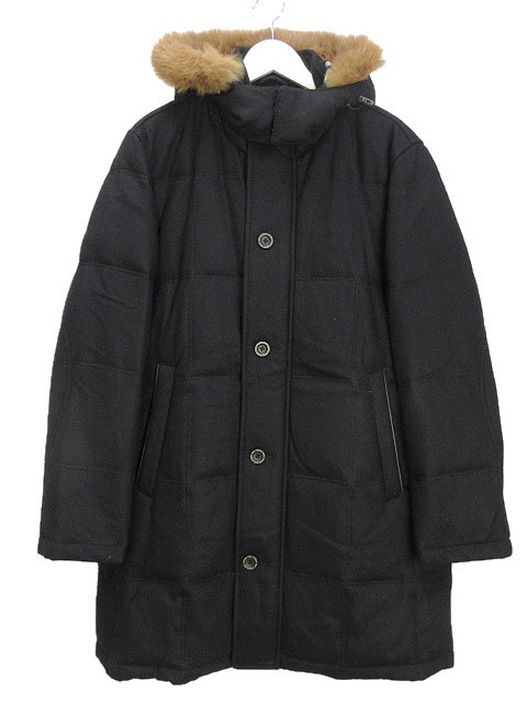 ダックス DAKS ダウン コート ウール カシミヤ M ブラック 黒 