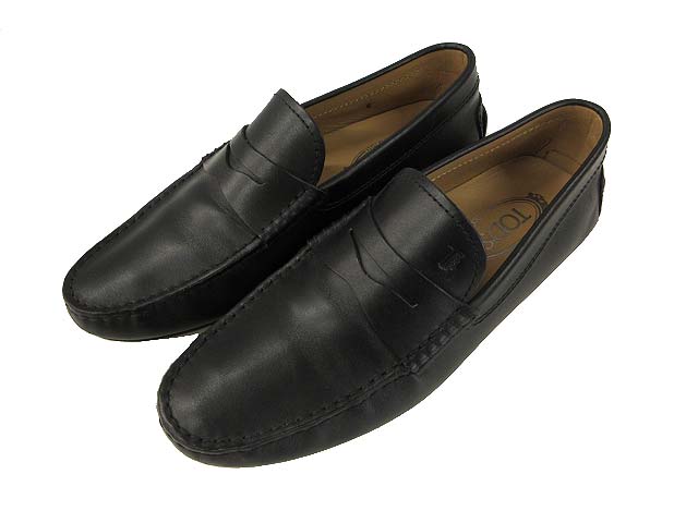 美品✨TOD'S 本革 ドライビング ローファー スクエアトゥ 黒 26 美品