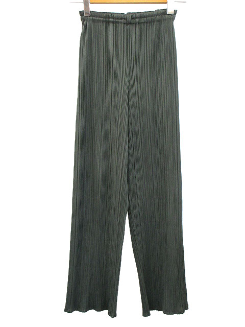 プリーツプリーズ PLEATS PLEASE パンツ ストレート グリーン 緑