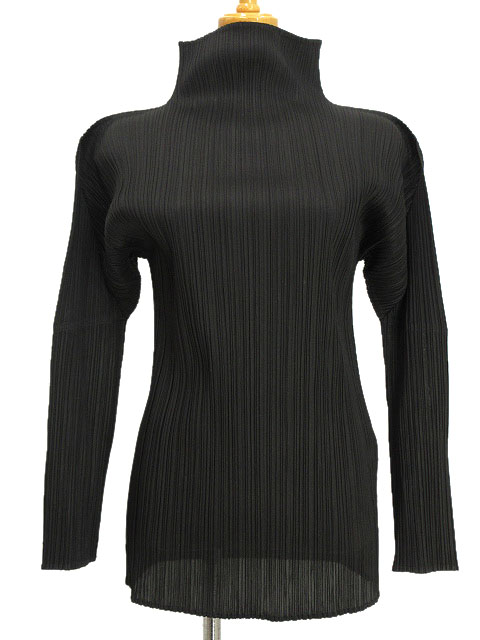 プリーツプリーズ PLEATS PLEASE カットソー ハイネック 3 ブラック 黒