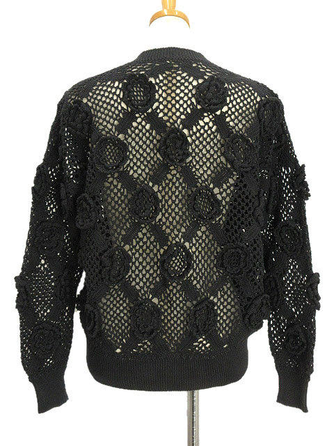 カネコイサオ KANEKO ISAO カーディガン フラワーモチーフ付き 透かし  