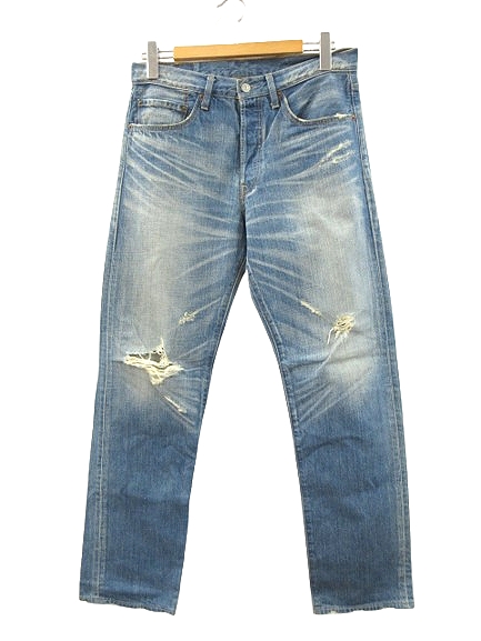 W35【④Vintageサンプル級】リーバイス 501 爽やかブルーUSA製 ④サンプル級エイジング！】LEVI'S 501 爽やかブルー USA製 W35